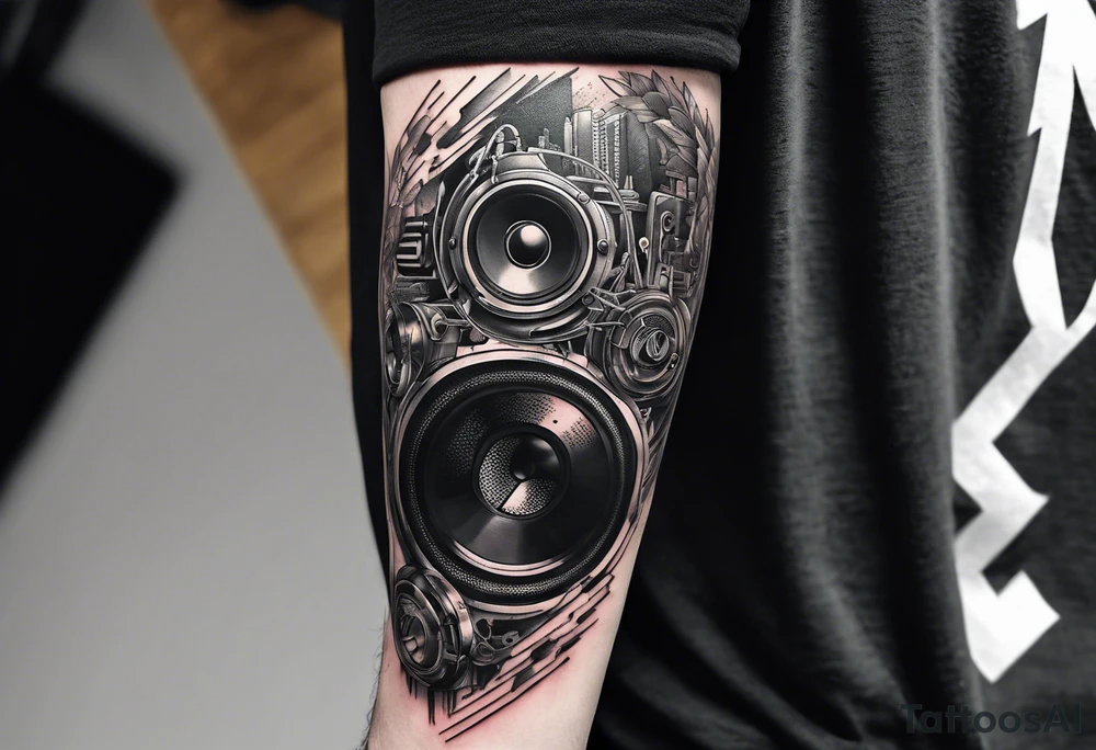 A forearm tattoo about electronic music tattoo idea A forearm tattoo about electronic music tattoo idea
