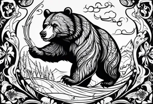 Bear casting spell tattoo idea