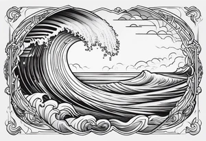 Stoicism and birth and surf tattoo idea