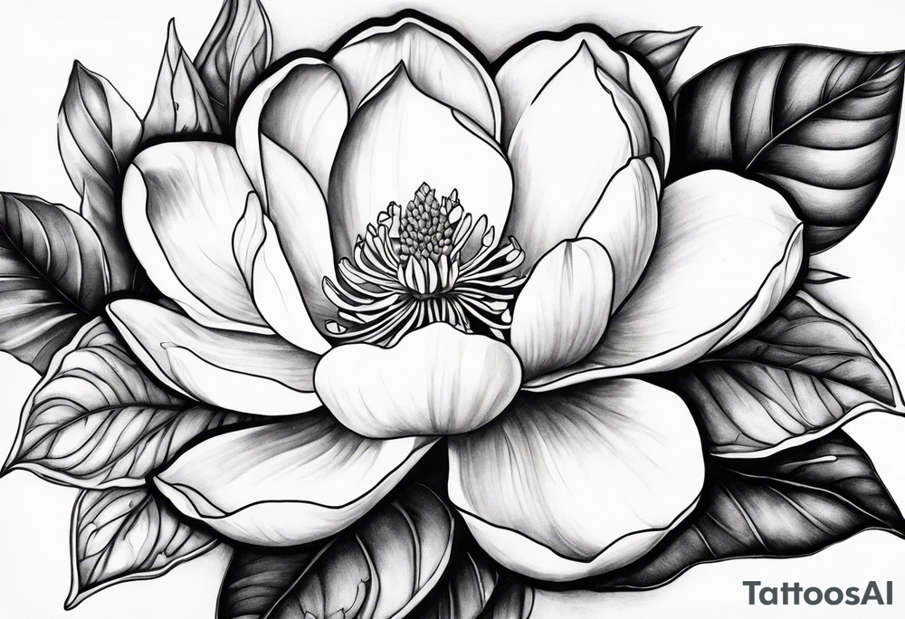 Initials R, E and J incorporated into a magnolia tattoo idea Initials R, E and J incorporated into a magnolia tattoo idea