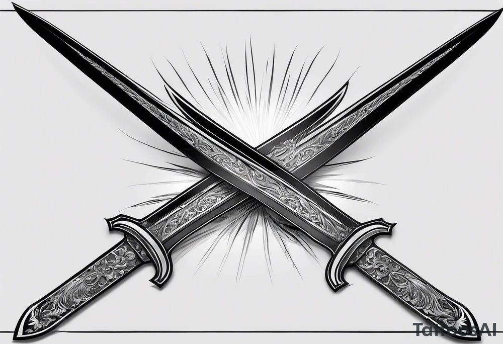 longsword a thin long sword that has feathers facing the same direction at a slightliy away angle from the sword tattoo idea