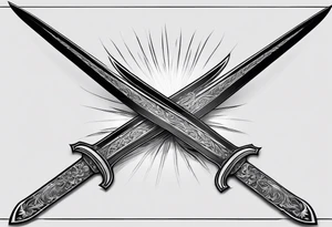 longsword a thin long sword that has feathers facing the same direction at a slightliy away angle from the sword tattoo idea