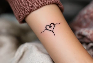 symbol for love rune carved with sharp, clean lines tattoo idea