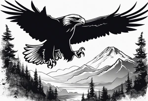 eagles in flight silhouette without any other imagery tattoo idea
