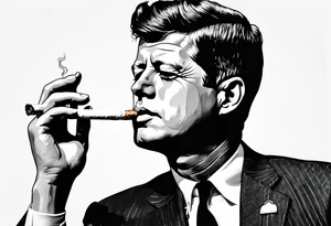 john f kennedy smoking cigarette tattoo idea