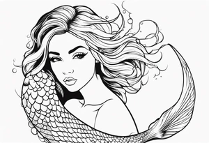 cute mermaid tattoo idea