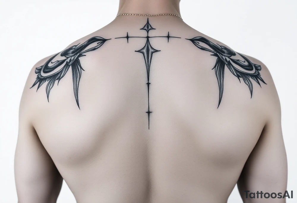Fully naked lady with big boobs tattoo idea