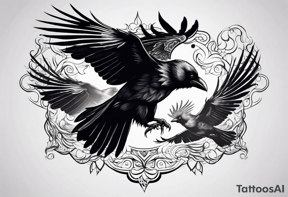 3 crows flying tattoo idea