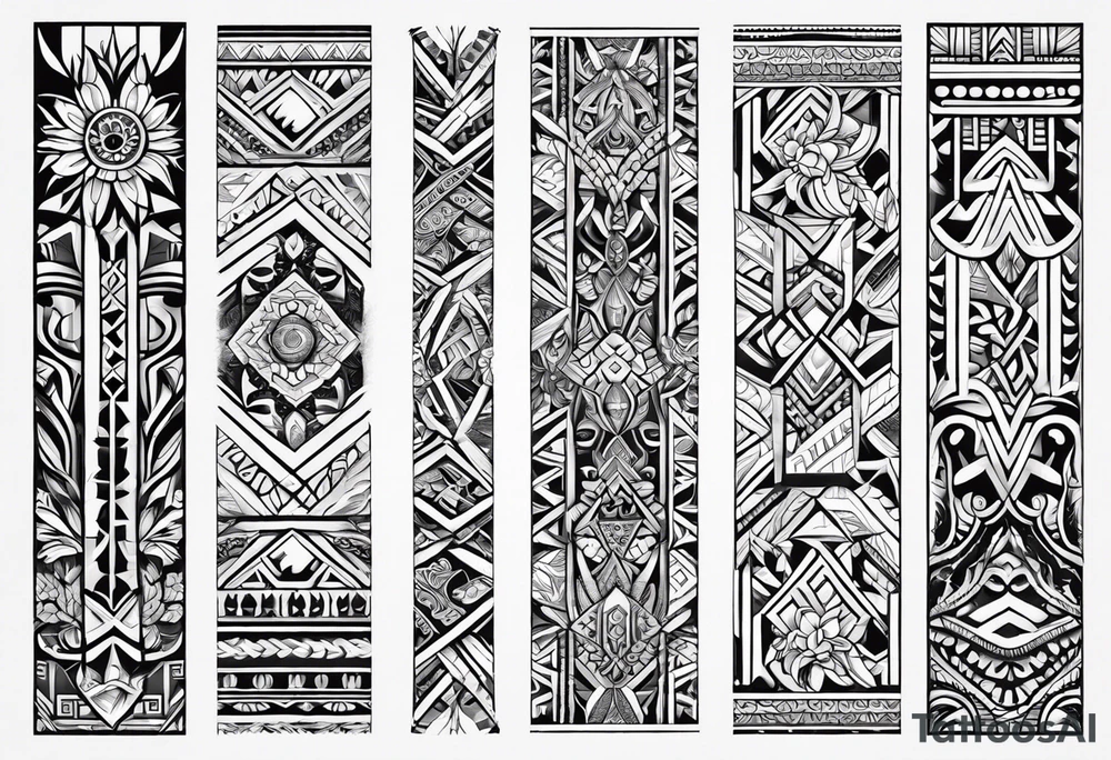 tribal patterns and flowers for forearm tattoo idea