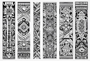tribal patterns and flowers for forearm tattoo idea