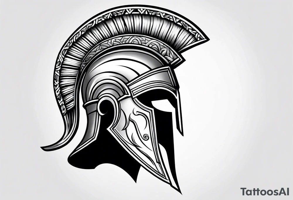 Spartan helmet with shield tattoo idea