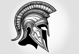 Spartan helmet with shield tattoo idea