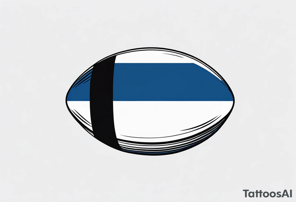 Rugby ball with Finland flag tattoo idea