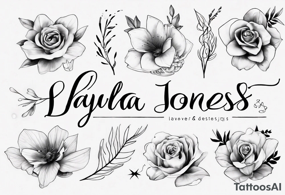 Fine line and script fonts.
Layla Jones
4-ever and always tattoo idea