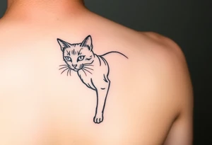 black cat tattoo idea