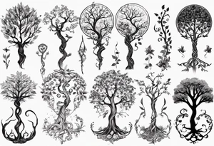 Tree of life long stem tattoo idea