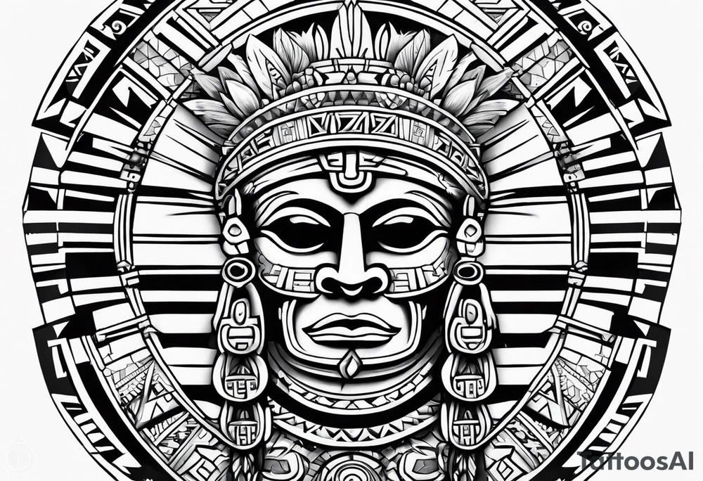 aztec theme tattoo idea