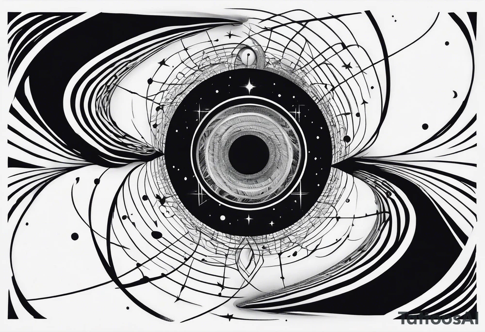 Fine line small wormhole tattoo idea