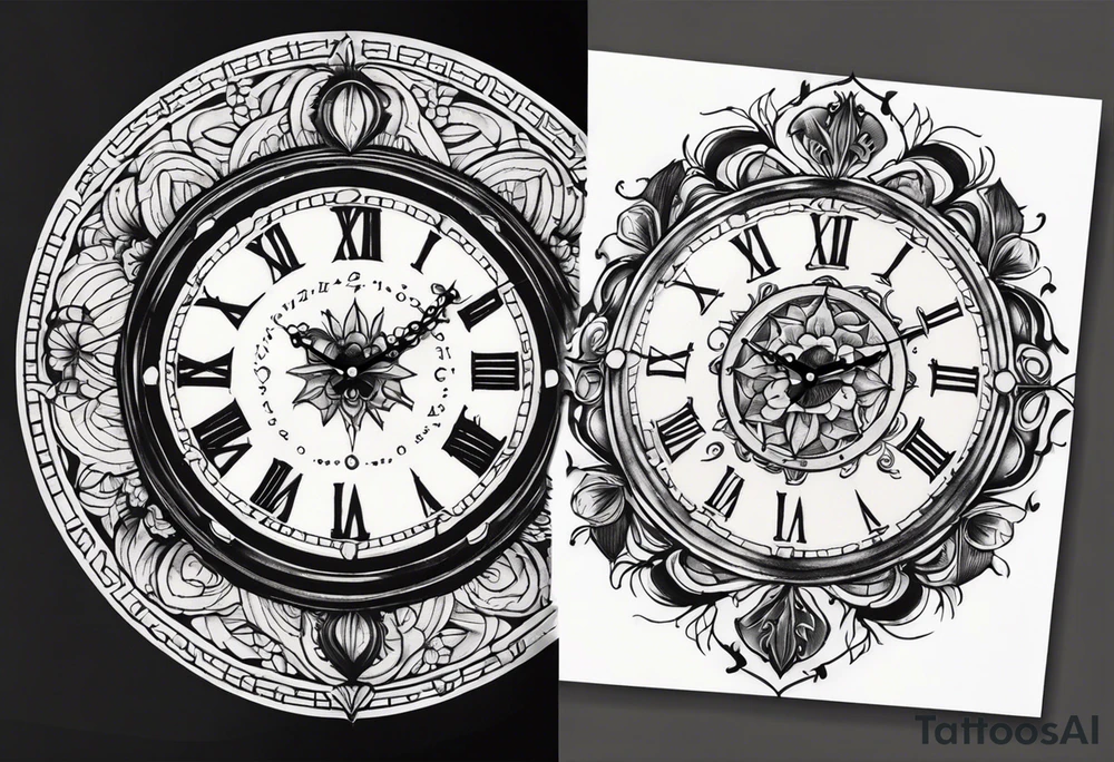 Vintage Clock Face tattoo idea