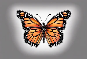 Mountain butterfly tattoo idea