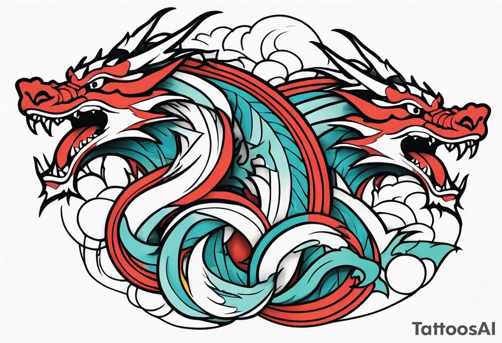 roaring dragons tattoo idea