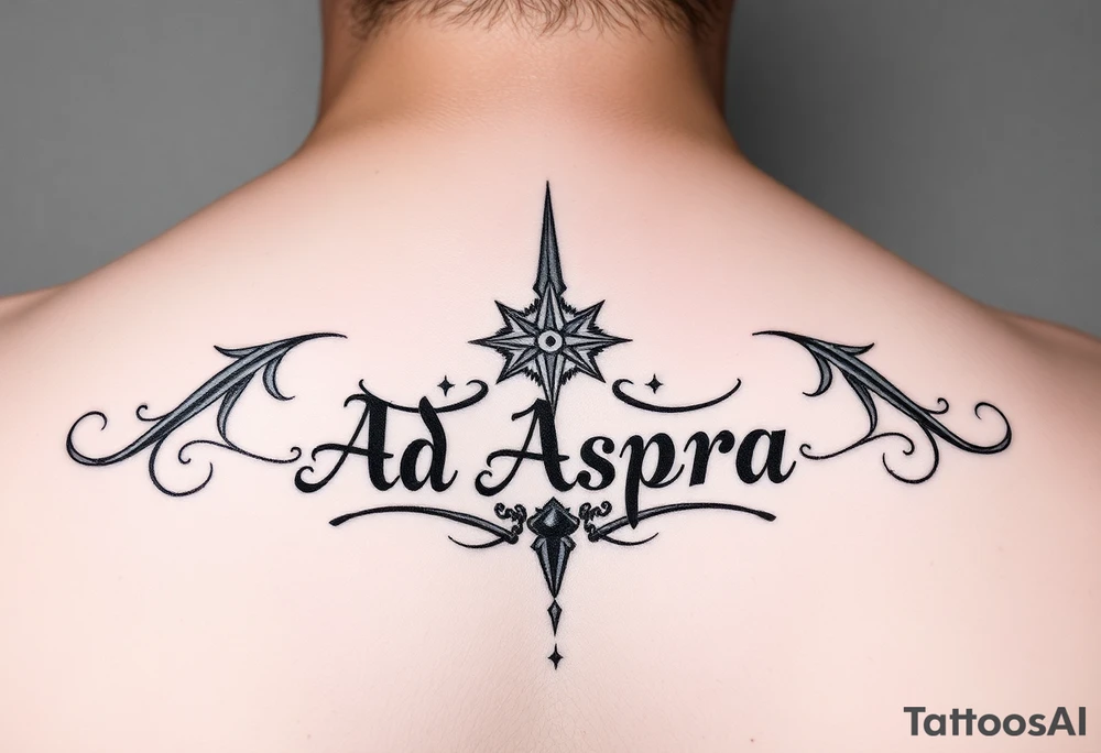 Center "Ad Astra" under "Per Aspera" tattoo idea