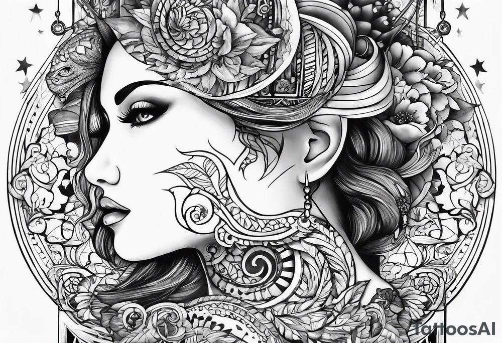 a tattoo below the ear written "N&E" tattoo idea