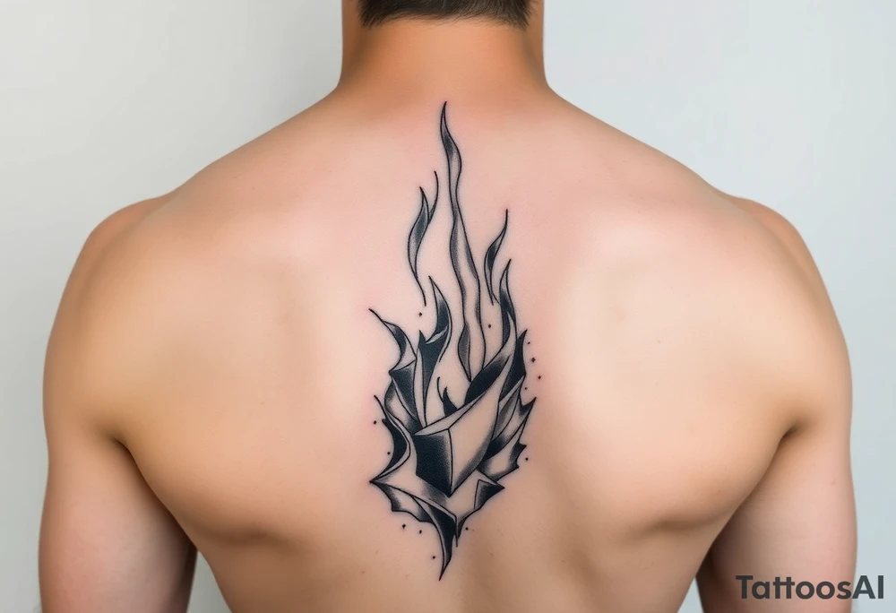 Rising from being extinguished fine line small tattoo idea