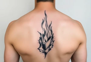 Rising from being extinguished fine line small tattoo idea