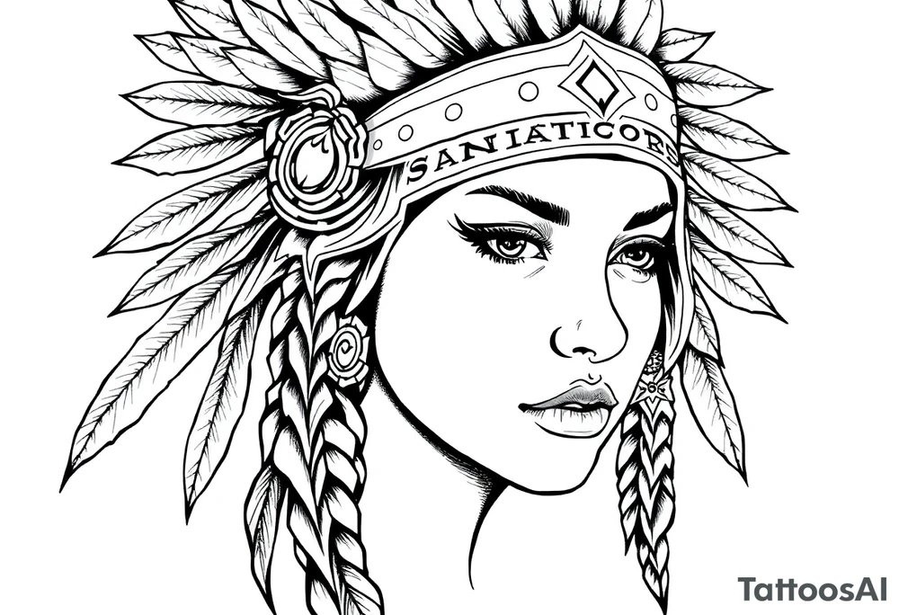 Female Native American tattoo idea