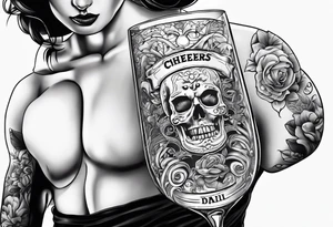 Cheers Mate text, armband +Cancer Ribbon tattoo idea