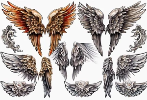 Create a coverup tattoo to cover angel wings tattoo idea