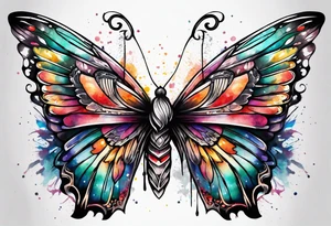 Half Butterfly half angel wings tattoo idea