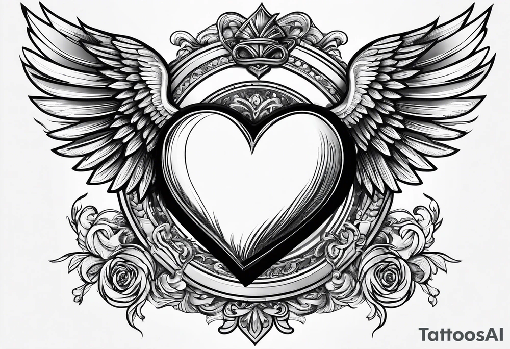 Heart with wings saying 22 tattoo idea