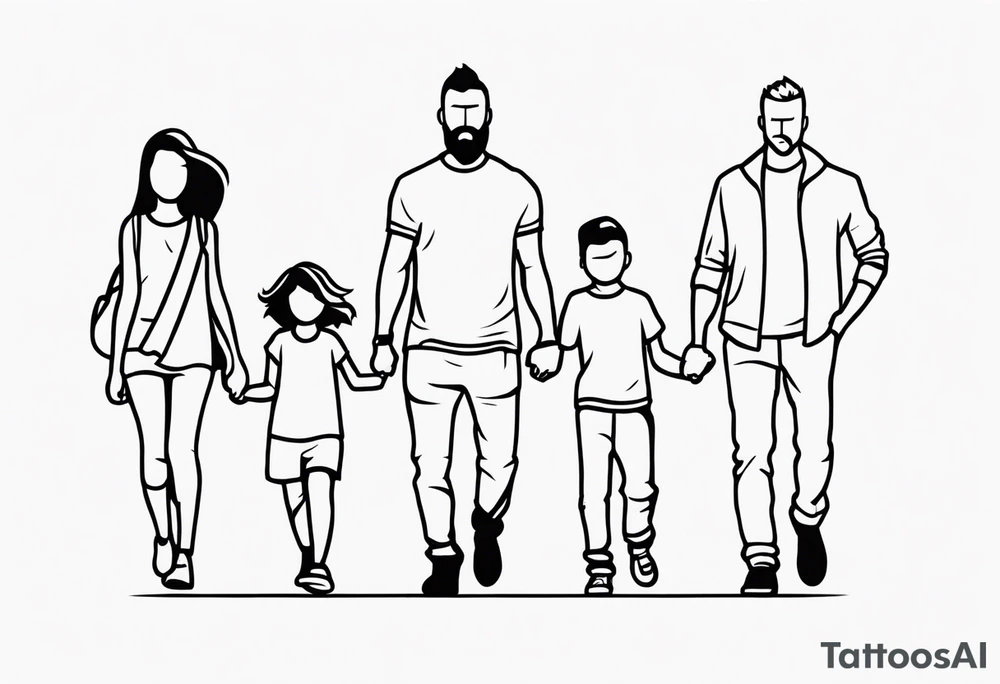 Unbreakable bond, family of five tattoo idea