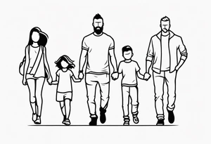 Unbreakable bond, family of five tattoo idea