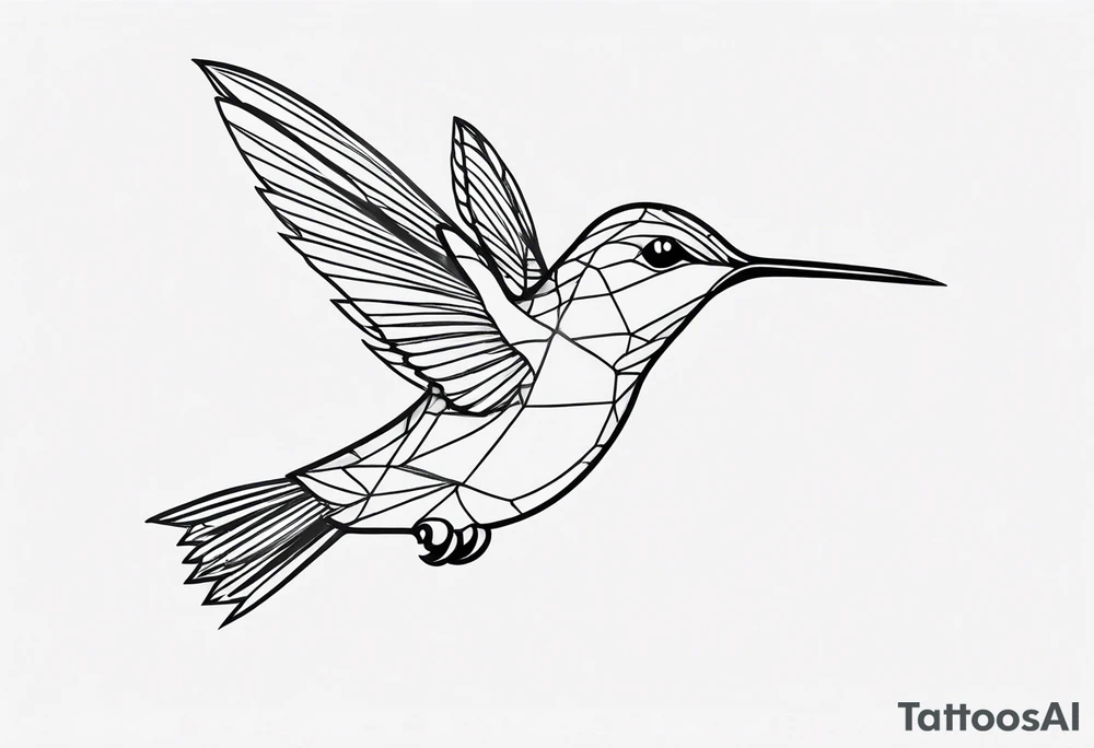 hummingbird holding a stick tattoo idea