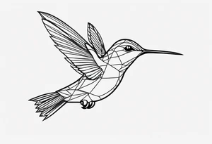 hummingbird holding a stick tattoo idea