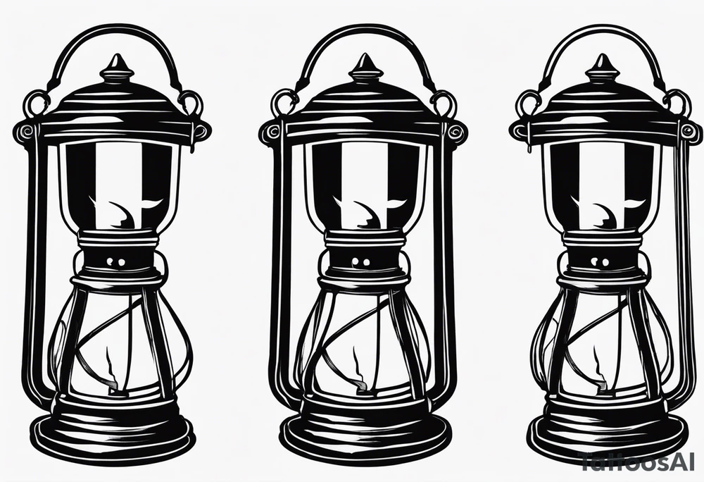 lantern vintage with gasmask tattoo idea