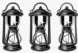 lantern vintage with gasmask tattoo idea