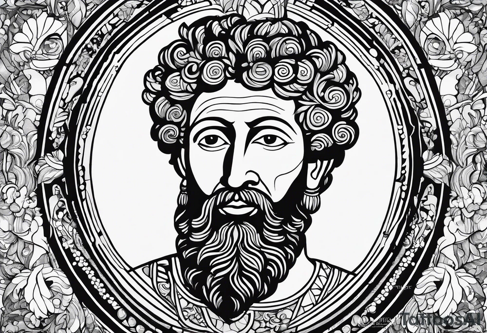 Marcus Aurelius with a heart and brain but fun and playful tattoo idea