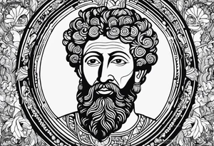 Marcus Aurelius with a heart and brain but fun and playful tattoo idea