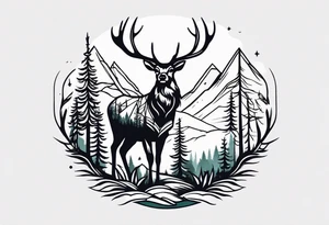 deer forest tattoo idea