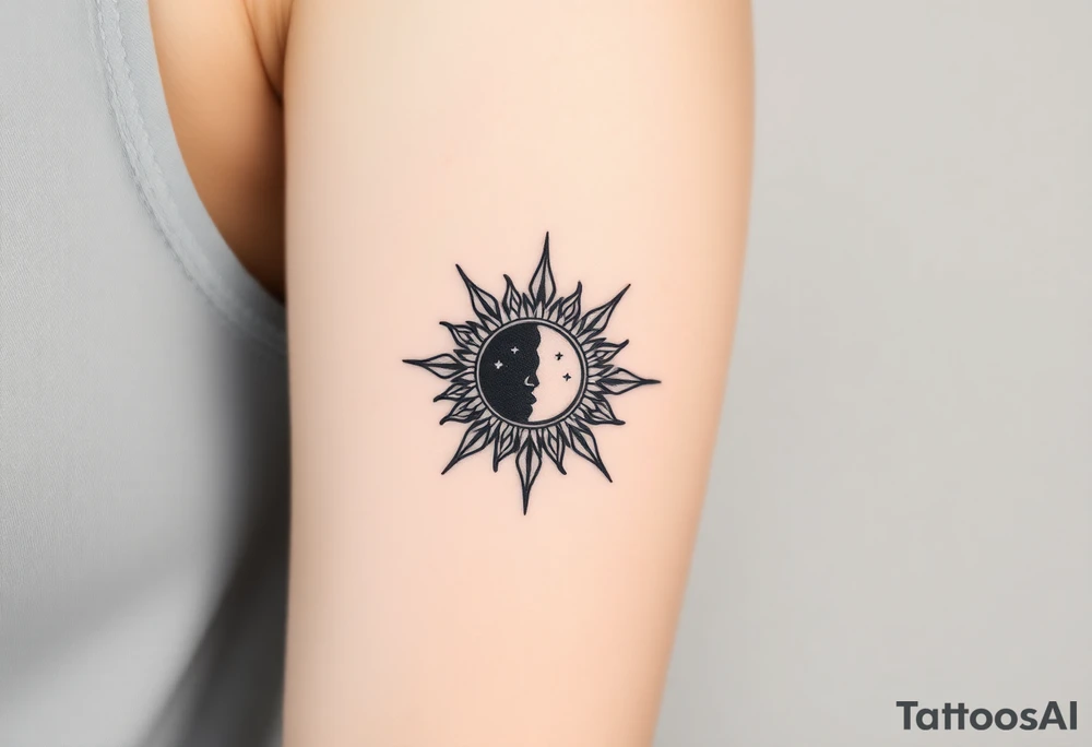 Sun and moon harmony tattoo tattoo idea