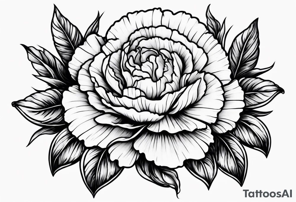 Carnation with sun and moon background tattoo idea