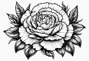 Carnation with sun and moon background tattoo idea