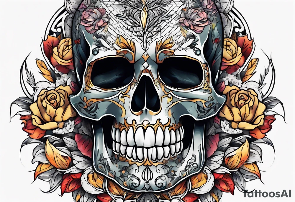 skeleton full body tattoo idea