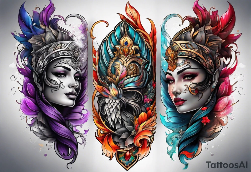 half arm sleeve tattoo idea