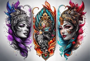 half arm sleeve tattoo idea