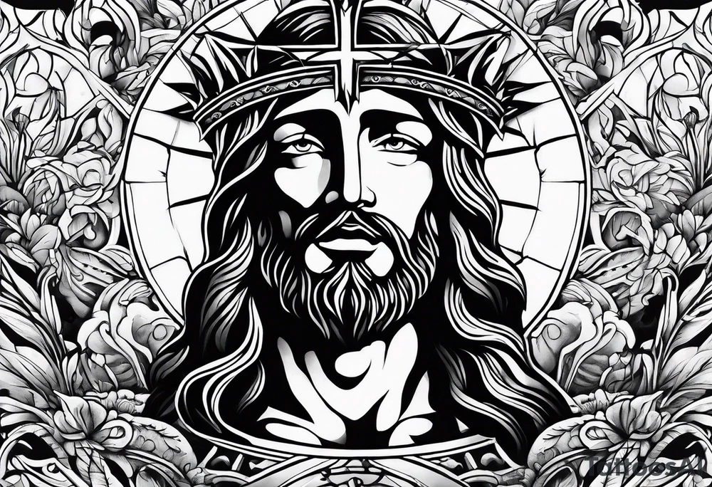 Pain suffering of Jesus Christ tattoo idea